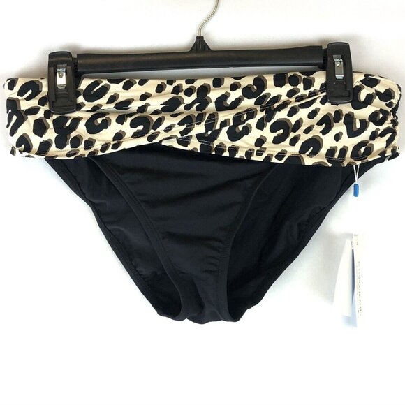 Bleu Rod Beattie Women’s Sarong Cheetah Print Black Bikini Bottom Size 8 - Picture 1 of 3